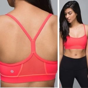 Lululemon Flow Y Bra Electric Coral RARE, New With Tag